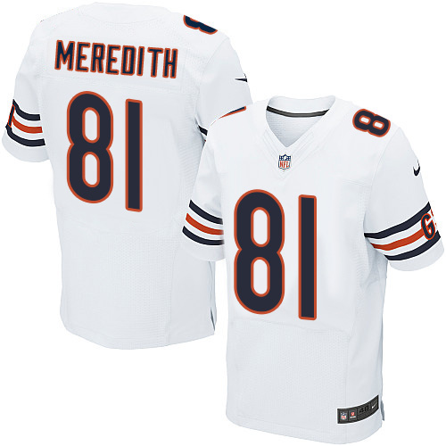 Men's Elite Cameron Meredith Nike Jersey White Road - #81 NFL Chicago Bears